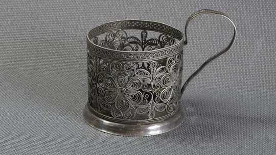 Купити Подстаканник ажурный советский мельхиор скань БУ радянський підстаканник