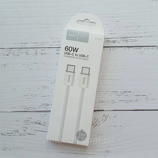 Кабель Hoco X104 60W Type-C / Type-C 1м для телефона / планшета / ноутбука Білий Ціна